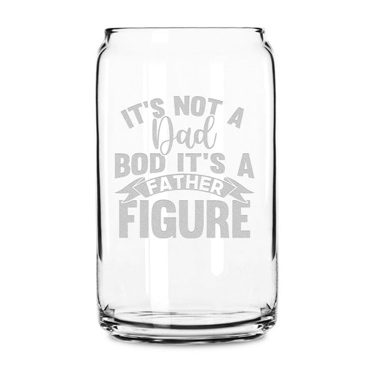 Integrity Bottles, Father Figure, Premium Beer Can Glass, Handmade, Handblown, Laser Etched or Hand Etched Gifts, Sand Carved, 16oz
