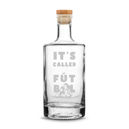 Premium Jersey Liquor Decanter, It's Called Futbol, 750mL, Laser Etched or Hand Etched