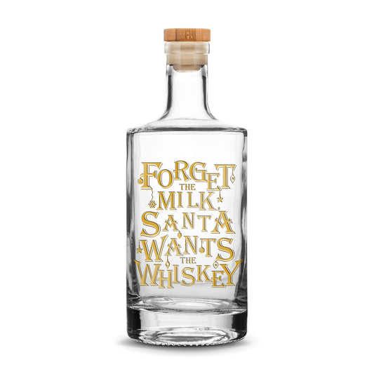 Santa Wants The Whiskey Jersey Liquor Decanter, 750mL, Laser Etched or Hand Etched