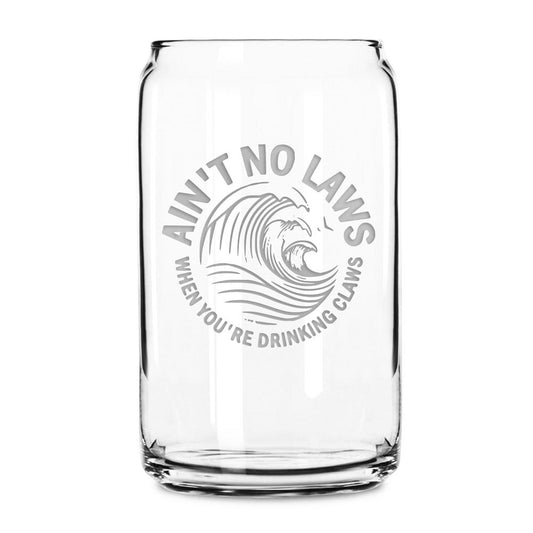 Beer Can Glass, No Law Claw, Made in USA, 16oz by Integrity Bottles
