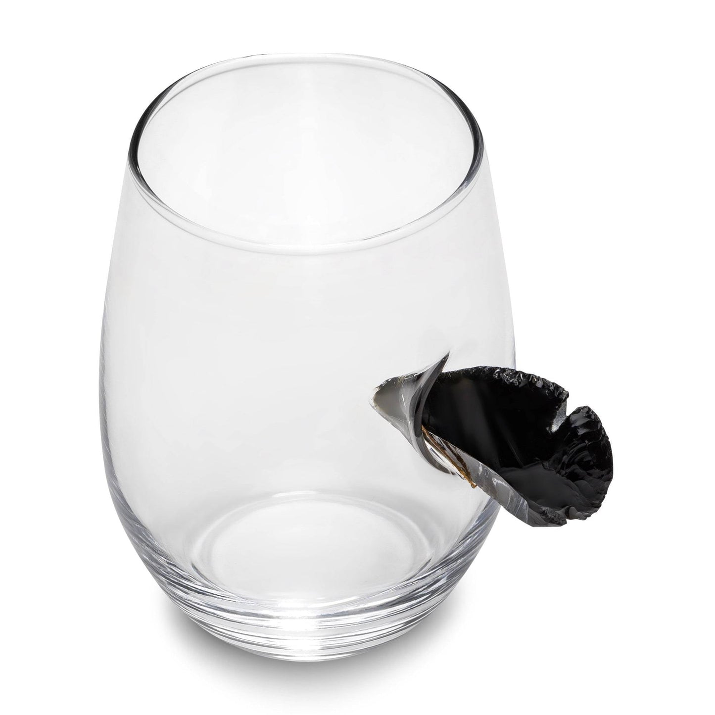 Custom Etched Obsidian Arrowhead Stemless Wine Glass Integrity Bottles