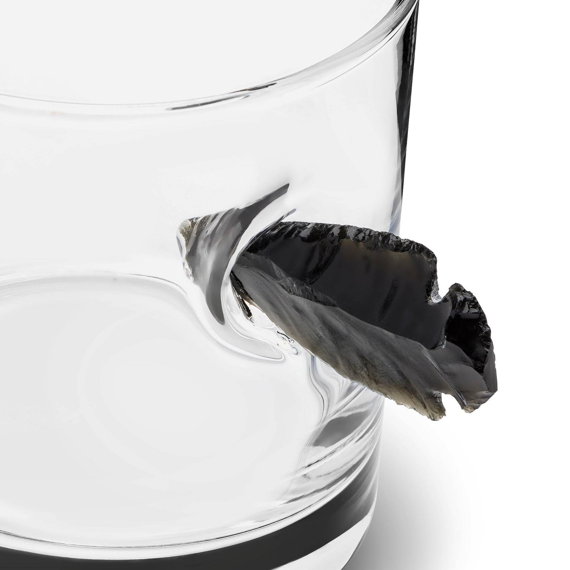 Custom Etched Obsidian Arrowhead Whiskey Glass Integrity Bottles