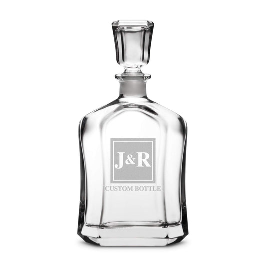 Custom Etched Refillable Capital Decanter, 750mL Integrity Bottles
