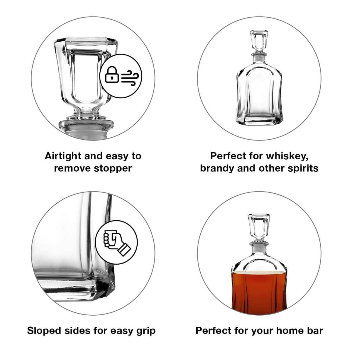 Custom Etched Refillable Capital Decanter, 750mL by Integrity Bottles