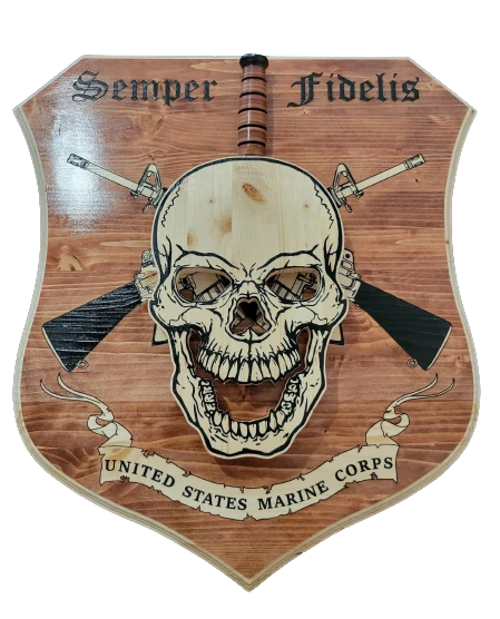 Skull KA-BAR Holder with Backboard