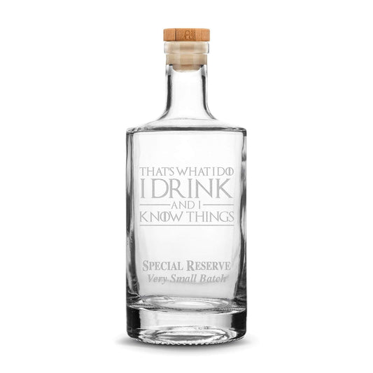 Premium Refillable Jersey Bottle, Game of Thrones, I Drink and I Know Things, 750mL Integrity Bottles