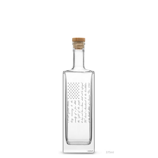 Small 375 mL, Liberty Whiskey Decanter Cork Stopper, 2nd Amendment Flag, Laser Etched or Hand Etched