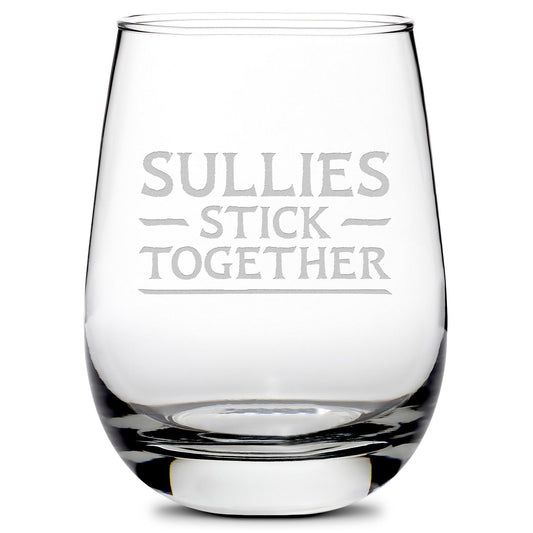 Premium Wine Glass, Avatar Sullies Stick Together, 16oz, Laser Etched or Hand Etched