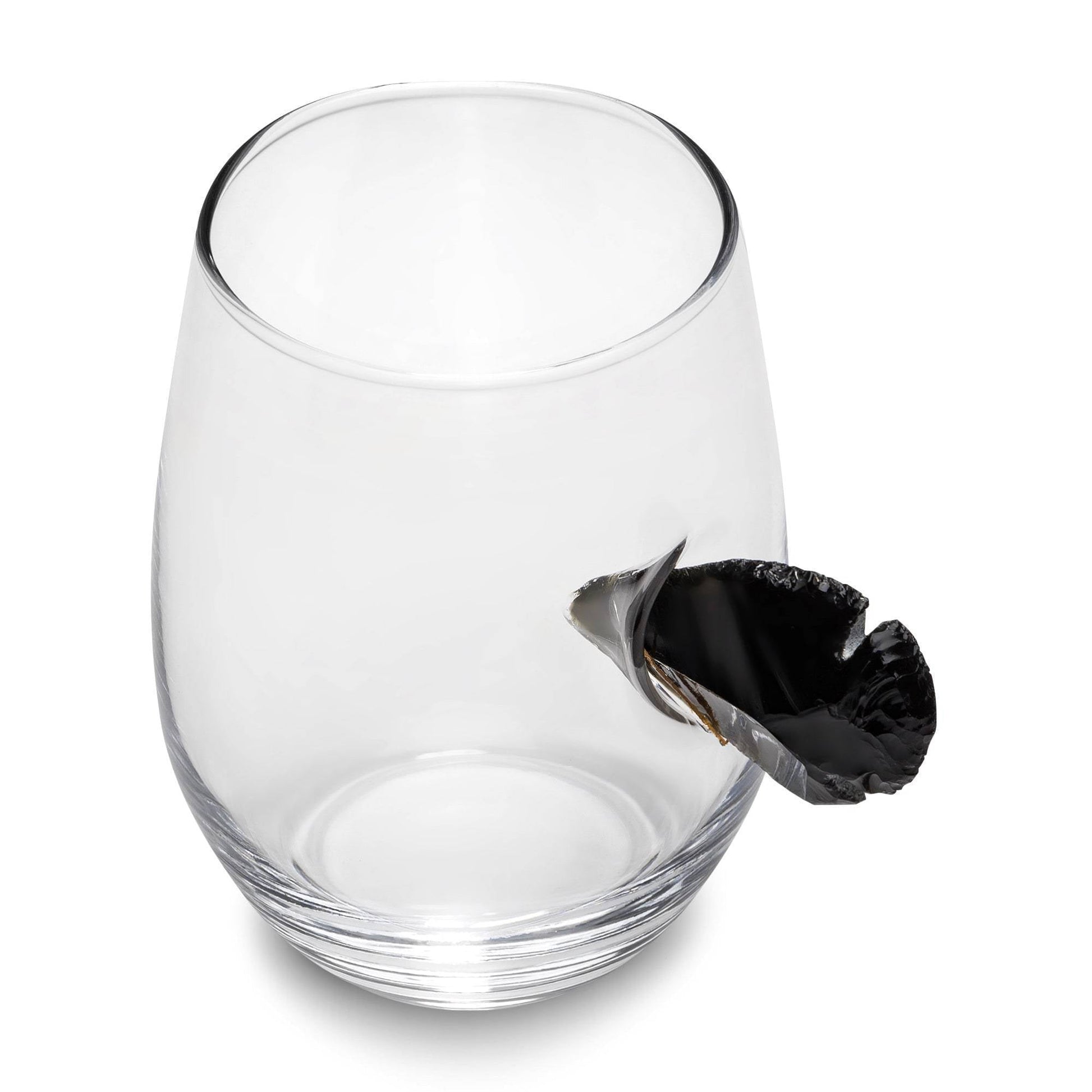 Custom Etched Obsidian Arrowhead Stemless Wine Glass Integrity Bottles