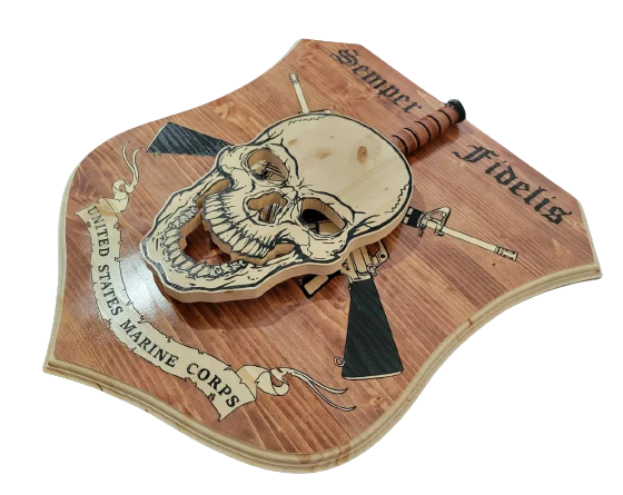 Skull KA-BAR Holder with Backboard