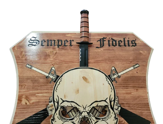 Skull KA-BAR Holder with Backboard