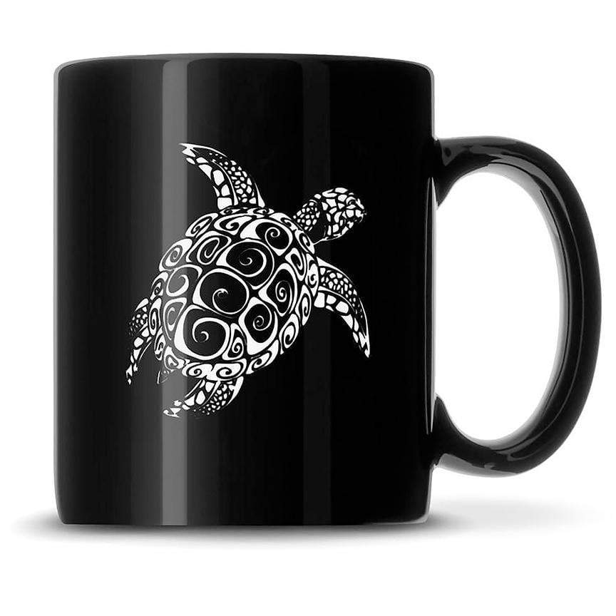 Premium Coffee Mug, Sea Turtle Design, 12oz (Black) Integrity Bottles