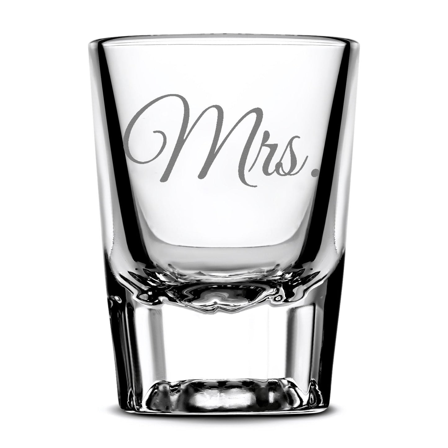 Premium Wedding Shot Glasses, Mr. and Mrs. Integrity Bottles